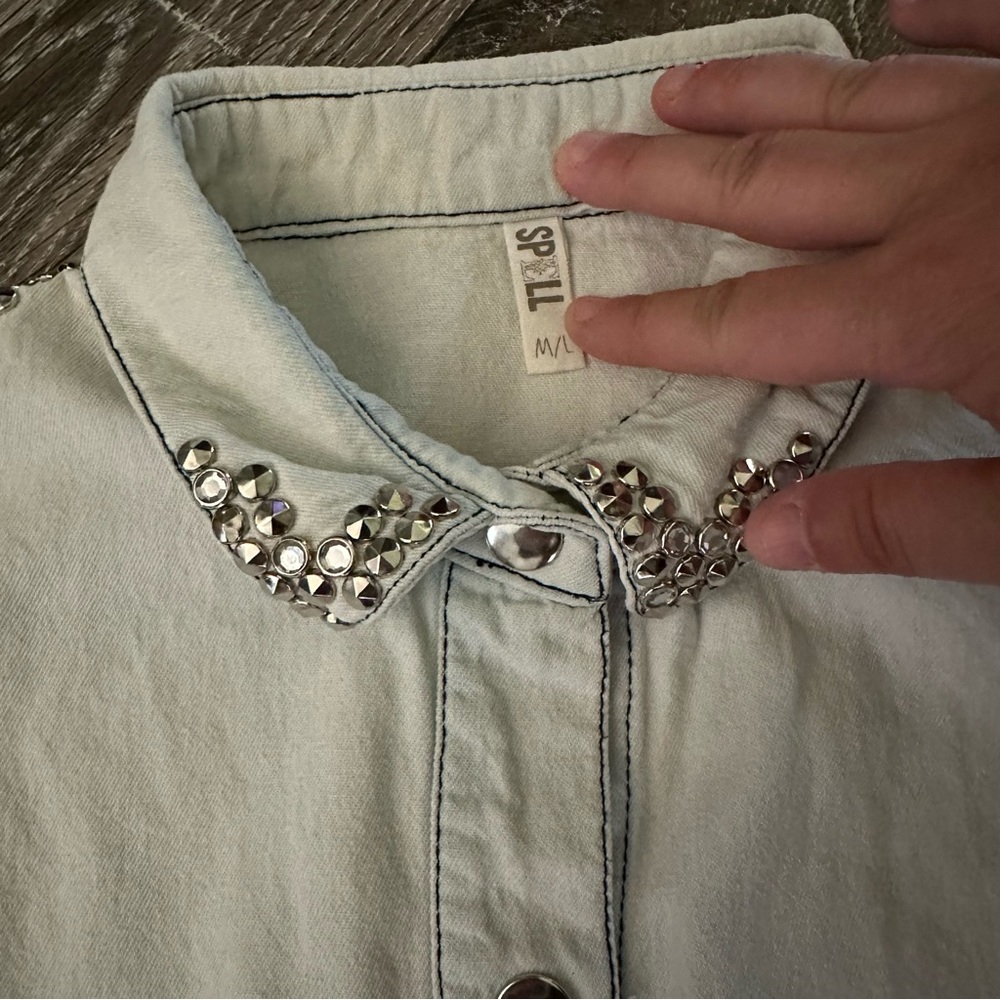 SPELL Lost in Vegas chambray denim button down - Picture 6 of 7